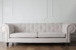 This white sofa will be subject to dirt and stains. What cleaning protocols will you use to keep it looking good as new?