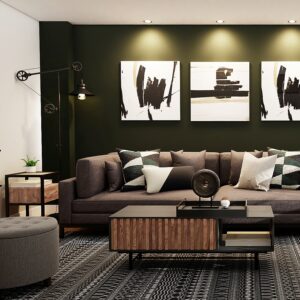 Moody designer living room.